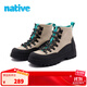 native秋冬新品逃離城市系列戶(hù)外馬丁靴帆布靴女英倫風(fēng)厚底時(shí)尚休閑鞋 沙灰色|黑色 36