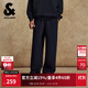 杰克·瓊斯（JACK&JONES）男裝25年秋冬季褲子男直筒寬松緊腰抽繩衛褲運動(dòng)休閑長(cháng)褲潮流男褲 E43純黑色 寬松版型，卡碼拍小 31 175