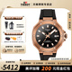 天梭（TISSOT）【官方授權店】競速系列80機械機芯男表瑞士手表摩托車(chē)運動(dòng)送男友 黑金盤(pán)橡膠帶T141.807.37.051.00
