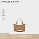 CHARLES&KEITH純色毛絨手提托特包單肩斜挎小方包包女包生日禮物CK2-30782416 CK2-30782416-1綜合色 S