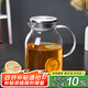 SUSHI CERAMICS耐熱玻璃壺簡(jiǎn)約果汁壺大容量胖胖水壺客廳家用花茶壺涼水壺2000ML