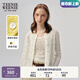 Teenie Weenie小熊女裝薄款針織衫2025夏新款毛衣開(kāi)衫白色外套上衣 象牙白 S