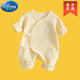 迪士尼（Disney）新生嬰兒衣服春秋冬季純棉打底內衣連體衣初生寶寶無(wú)骨保暖衣哈衣 黃色鯨魚(yú)-夾棉系帶連體衣 單件裝 66cm 66 2-4個(gè)月寶寶