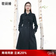 歌莉婭（GOELIA）風(fēng)衣女氣質(zhì)通勤復古洋氣精紡羊毛可調節顯瘦收腰中長(cháng)款1B1L6L500 00B黑色 M