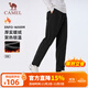 駱駝（CAMEL）加絨直筒男褲防潑水防靜電梭織長褲 J14CAYL6677 幻影黑 M