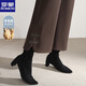 羅蒙（ROMON）品牌闊腿褲女冬季時(shí)尚新款中年女士毛呢褲子媽媽冬裝靴褲寬松女褲 咖色  27  M/建議90-105斤