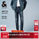 杰克·瓊斯（JACK&JONES） 潮流時(shí)尚LOGO皮標彈力修身水洗貓須舒適百搭牛仔褲男裝225132035