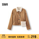 森馬（Semir）外套女冬季斜挎包分割仿麂皮仿羊羔毛2025巴恩風(fēng)夾克109725108022
