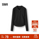 森馬（Semir）長袖T恤女短款發(fā)熱抓絨假兩件2025冬亨利領(lǐng)緊身衣服109725101003