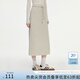 范思藍(lán)恩半拉領(lǐng)廓形落肩加絨加厚重磅衛(wèi)衣女冬季2024新款14491 燕麥灰半身裙 M