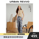 UR【鐘楚曦聯(lián)名款】2025秋季新款女休閑超長(cháng)牛仔長(cháng)褲UYL850174 淺紫藍 (偏長(cháng)) 27