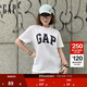 GAP男女裝2025純棉印花logo圓領修身短袖T恤美版856659 白色 XS 美碼 S亞洲碼175/88A