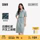 森馬（Semir）森柔牛仔|商場(chǎng)同款牛仔連衣裙女腰帶2025夏季新款開(kāi)叉工裝裙 牛仔淺黃泥染80331 M
