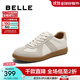 百麗（Belle）劉雯同款散文詩(shī)復古德訓鞋女25簡(jiǎn)約情侶同款休閑鞋B0992AM5預售 米色/灰-低幫女款（內增高2cm） 37 (235mm)