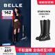 百麗（Belle）周雨彤同款盛裝舞步美拉德騎士靴女商場(chǎng)款長(cháng)筒靴C1L1DDG4 黑色 【周雨彤同款】 39 (245mm)