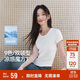 森馬（Semir）短袖t恤女短款緊身夏季圓領(lǐng)正肩上衣V領(lǐng)收腰套頭衫109324100003