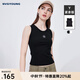 Navigare意大利小帆船圓領(lǐng)針織背心女修身內(nèi)搭吊帶衫顯瘦百搭打底衫 暗夜黑 M