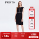 PORTS寶姿 新品 女裝優(yōu)雅撞色滾邊包袖連衣裙ALN8D145KWB008 黑色 M (6)