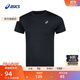 亞瑟士ASICS運動(dòng)T恤男子跑步短袖透氣舒適運動(dòng)上衣 2011D202-400 黑色 L