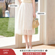 香影（xiangying）網(wǎng)紗半身裙女2025春夏新款高級感重工高腰顯瘦紗裙中長(cháng)a字裙 米色 M