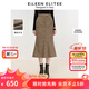 朗姿歐洲EiLEEN ELITEE冬季新款復古千鳥(niǎo)格微魚(yú)尾型半身裙 冰咖啡色 XL