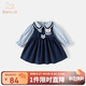 班喜迪女童連衣裙秋裝新款洋氣寶寶公主裙周歲禮服春秋季兒童學(xué)院風裙子