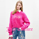 橘滋（Juicy Couture）針織衫女25年秋冬新款時(shí)尚刺繡彩點(diǎn)羽毛紗毛衣 粉紅 M
