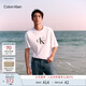 Calvin KleinJeans25春夏男女情侶休閑ck字母純棉落肩袖寬松短袖T恤4RAB823