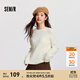 森馬（Semir）森柔毛衫|毛衣女圓領(lǐng)純色打底衫簡(jiǎn)約休閑冬季溫柔系絞花百搭 奶白10501 L