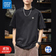 真維斯（Jeanswest）t恤男夏季薄款重磅白色簡(jiǎn)約純色百搭新疆長(cháng)絨棉寬松短袖上衣半袖 黑色 L （140-150）斤