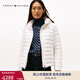 TOMMY HILFIGER25秋冬新款女休閑通勤輕暖90絨鑲邊連帽排骨絎縫羽絨服外套 【鑲邊可拆卸帽】白色YBH S （推薦：100-115斤）