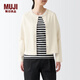 無(wú)印良品 MUJI 女式 粗棉線 天竺編織 開(kāi)衫 短款外套 BBJ04A2S 原色 M
