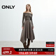 ONLY2025夏季新款優(yōu)雅拼接假兩件露肩A字傘裙連衣裙女|125307032 E05繩索灰色 XS