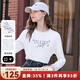 百圖betu女裝2025秋季新款T恤字母印花蕾絲拼接棉感長(cháng)袖上衣女2508T21 白色 M