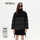 MO&Co.羽絨服獨(dú)立羊毛針織披肩附腰帶寬松摩安珂 黑色 M 165