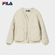 FILA 斐樂(lè )官方女士棉服2026春新款時(shí)尚休閑絎縫V領(lǐng)假兩件保暖外套 卡布奇諾卡其-LK S 160/80A/S
