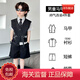 WVD美國品牌套裝夏季新款閃亮兒童主持人服裝花童禮服男孩鋼琴演出服閃亮黑色馬甲+白條紋短袖襯衫+80 CM建議體重15-20斤