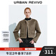 UR秋冬新款女裝摩登質(zhì)感金屬扣毛絨圓領(lǐng)外套UWM140021 深咖棕 XS