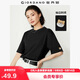 佐丹奴短袖t恤女純棉袖邊小動(dòng)物刺繡寬松圓領(lǐng)休閑上衣女05324397
