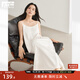 對白【緞面吊帶裙】松弛感連衣裙女2025夏季新款氣質(zhì)優(yōu)雅背心長(cháng)裙 月光白 M