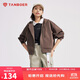 坦博爾衛衣女春秋短款連帽運動(dòng)外套寬松小個(gè)子TD4160502 栗殼 170 