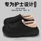 DMPD手術(shù)室防滑拖鞋女冬季2025新款醫用防水護士鞋厚底加絨保暖棉拖鞋 黑色【醫護人員特質(zhì)鞋面】 38-39 正碼