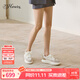73Hours趙麗穎同款女鞋小熊玩偶25春夏新款厚底增高百搭小白鞋休閑運動(dòng)鞋 白灰 37