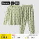 蕉內520H動(dòng)物主題超級市場(chǎng)兒童家居服男女童棉感睡衣大童寶寶春秋季 沼綠-熊貓 140