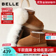 百麗（Belle）復古雪地靴女2025冬新商場(chǎng)同款厚底增高保暖休閑短靴E8B1DDD5預售 棕色 36