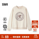 森馬（Semir）[商場(chǎng)同款]女oversize發(fā)熱抗菌2024冬季繡花抓絨上衣101724116004