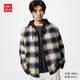 優(yōu)衣庫男女裝法蘭絨格子襯衫長(cháng)袖襯衣薄外套25秋冬481224 480767 481224/01乳白色 L