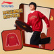 李寧（LI-NING）童裝兒童衛衣男女小大童新年加絨保暖馬年本命年長(cháng)袖150YWDW101-1