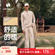 HOTSUIT 后秀長(cháng)袖T恤男運動(dòng)上衣格粒絨衛衣秋冬季跑步保暖加絨立領(lǐng)打底衫 燕麥咖色【第三代】 XL