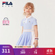FILA斐樂(lè)兒童童裝裙子2025年秋季新款女童小童運(yùn)動(dòng)針織百褶連衣裙 清涼紫-FPU 130